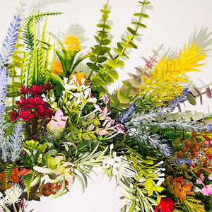 Spring Summer Wreath for Front Door – Green Buttercup Garland for Porch or Entryway Decor - Small Pet Homes