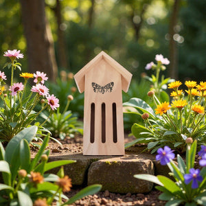 Wooden Butterfly House - Natural Pine Garden Enclosure for Butterflies - Small Pet Homes