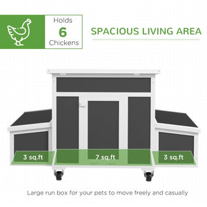 Wooden Chicken Coop with Bedding & Nesting Boxes for 1–6 Chickens – Outdoor Backyard Coop - Small Pet Homes